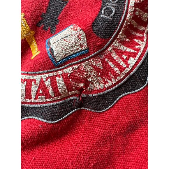 Vintage NCAA U of Miami Hurricanes USA Made Red Galt Sand L Crewneck Sweatshirt - Picture 5 of 10